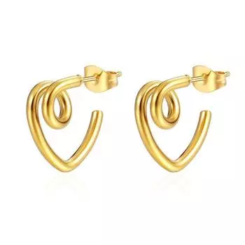 Европейские и американские универсальные женские серьги из нержавеющей стали 18 карат, нишевый дизайн, простые модные серьги из титановой стали