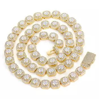 Европейские и американские ювелирные изделия Хип-хоп ожерелье Цирконий Рок Сахар ожерелье Модный бренд Персонализация Полный бриллиант мужской браслет Ювелирные аксессуары 7inch18cm