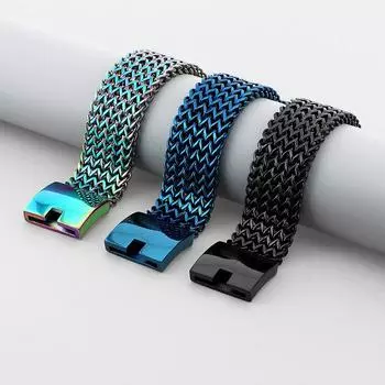 Европейские и американские ювелирные изделия из титановой стали, модный мужской браслет из квадратной рыбьей чешуи