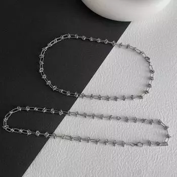 Европейские и американские ювелирные изделия из титановой стали, ожерелье из завязанной вручную цепочки с шипами, женский браслет из нержавеющей стали 18cm