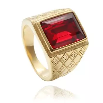 Европейские и американские ювелирные изделия из титановой стали с разноцветными камнями, ретро-модные мужские аксессуары, квадратное кольцо из нержавеющей стали с камнями 280505 No. 7