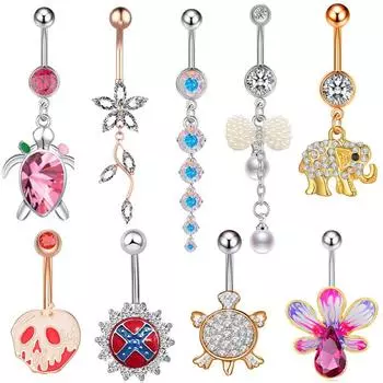 Европейские и американские ювелирные изделия, модные цирконовые бабочки с кисточками, украшения для тела, сексуальный пупок, черепаха, различные пирсинг