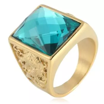 Европейские и американские ювелирные изделия титановая сталь квадратное кольцо с камнем ретро модное женское нержавеющая сталь персонализированное панк животное дракон кольцо 27 No. 8