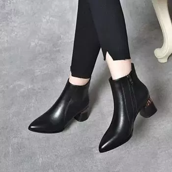 Европейские и американские женские ботильоны 2024 Chelsea Zipper Casual Women s Short Boots Ботильоны для женщин Zapatos Mujer 35 чёрный