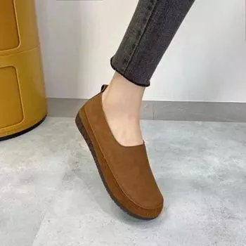 Европейские и американские женские туфли Frosted 2024 Осень Новые повседневные нескользящие легкие вулканизированные кроссовки с плоской подошвой 35 светло-коричневого