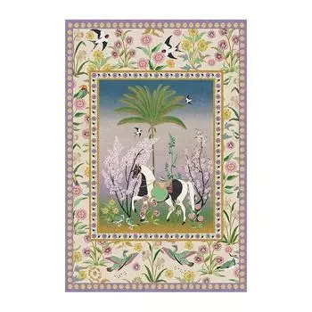 Европейские красочные ковры с изображением лошадей Художественный французский креативный ковер для гостиной Большой ковер Цветочный ковер Ретро-ковры с изображением животных 40X60cm-16x24in