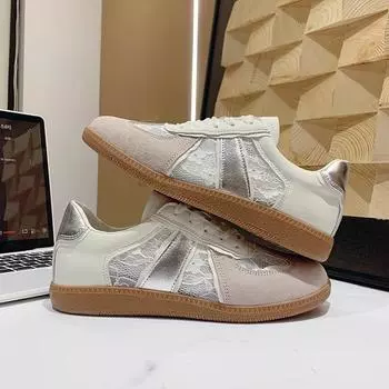 Европейские кроссовки Station Lace Mesh с дышащими немецкими шнурками, женские повседневные белые туфли на плоской подошве, модные спортивные туфли для сноуборда, европейская женская обувь 35