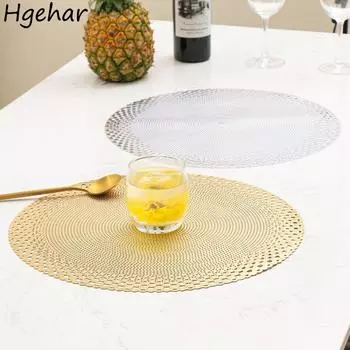 Европейские круглые коврики для стола бытовые кухонные водонепроницаемые маслостойкие нескользящие изоляционные противоожоговые подставки для столовых приборов 38cm золотой