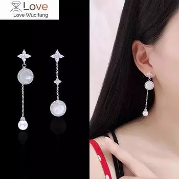 Европейские модные жемчужные серьги женские асимметричные циркониевые кисточки изысканный темперамент свадебная вечеринка ювелирные изделия подарок девушке