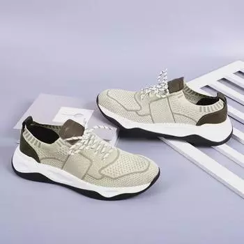 Европейские мужские модные повседневные туфли без застежек - высококачественные, дышащие, плетеные, спортивный стиль 43 грязно-белый