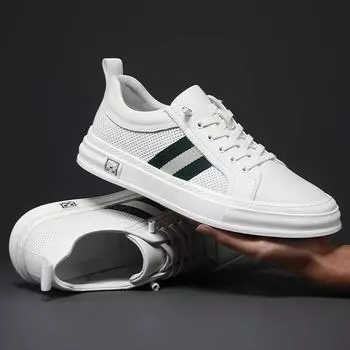 Европейские новые туфли для мужчин из натуральной кожи, повседневная обувь, весенние высококачественные полосатые туфли для скейтбординга на плоской подошве, кроссовки из коровьей кожи 45-48 38 чёрный