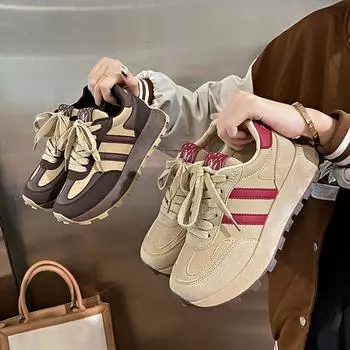 Европейские папины туфли женские осенние на толстой подошве, увеличивающие рост, спортивная обувь ретро немецкие кроссовки 35