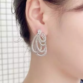 Европейские серьги с каплями воды CMM, ювелирные изделия с бантом для тяжелой промышленности, модные простые индивидуальные женские серьги двойного назначения серебряный