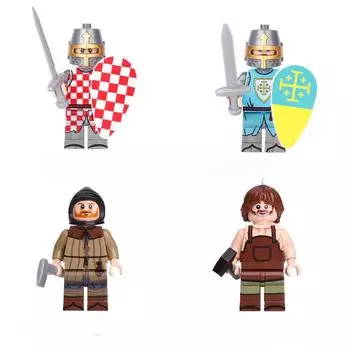 Европейские средневековые военные рыцари-солдаты, человеческое оружие, щит, аксессуары, сборочные блоки