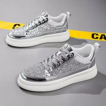 Европейские туфли мужские туфли из лакированной кожи глянцевые туфли для доски мужские корейские версии трендовые низкие спортивные и для отдыха универсальные зеркальные модные туфли мужские 36 золотой