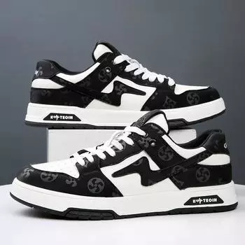 Европейские туфли Station Trend для мальчиков, спортивная повседневная обувь, модные маленькие белые туфли, мужские кожаные, легкая подошва, Air Force No. 1 Обувь для досок 38