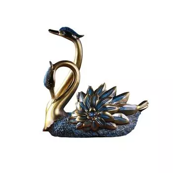 Европейские украшения в виде лебедей, винные стойки, изделия из смолы, винные шкафы для гостиной в стиле легкой роскоши, креативные украшения. One Size чёрный