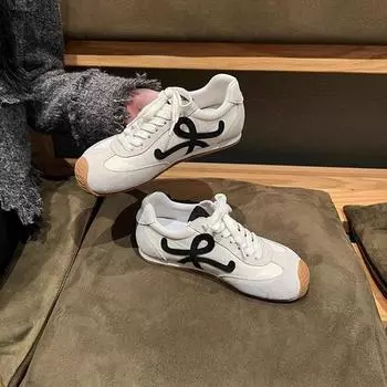 Европейские женские туфли 2025 года, весна, новая мода, универсальные, уродливые, милые, ретро, легкие, повседневные, спортивные, тренировочные кроссовки Forrest Gump 35 чёрный