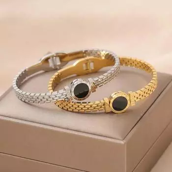 Европейский американский браслет с полой сеткой, пряжка из нержавеющей стали, римский цифровой браслет для женщин серебряный