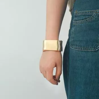 Европейский-американский широкий металлический квадратный браслет с гальваническим покрытием - модные ювелирные изделия высокого класса серебряный