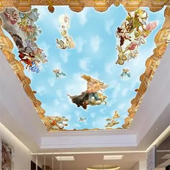 Европейский ангел 3d потолочная роспись гостиная ТВ фон спальня 3d фото обои 200 cm(W) x 140 cm(H)