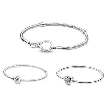 Европейский браслет-цепочка в виде змеи, браслет Mom Love Forever, зажим для женщин и мужчин, ювелирные аксессуары, комплект для маркировки 20cm