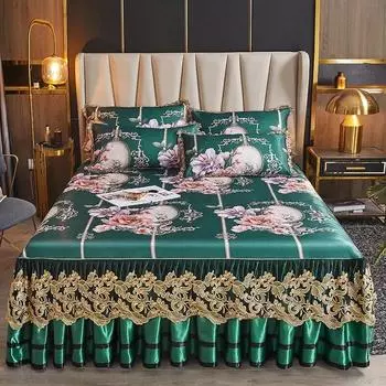 Европейский цветочный летний чехол на двуспальную кровать, королевский размер, роскошное покрывало, комплект королевского кружева с вышивкой, охлаждающий кондиционер, коврик для сна 150x200cm 59x79inch