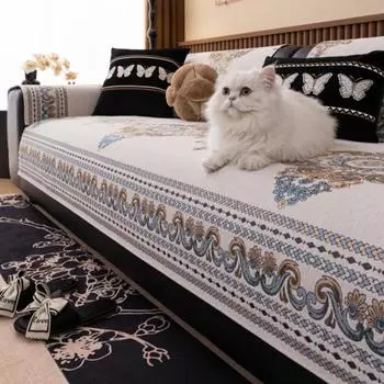 Европейский диван Чехлы для диванных подушек Гостиная Нескользящий подлокотник Диванная подушка Коврик Пружинный Универсальный Чехол для дивана из шенилла 70X70