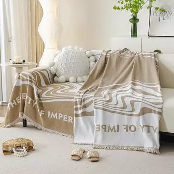 Европейский диван-полотенце с кисточками, подушка в свежем стиле, всесезонный универсальный чехол, нескользящий пылезащитный чехол, двусторонний, можно стирать в машине 180x130