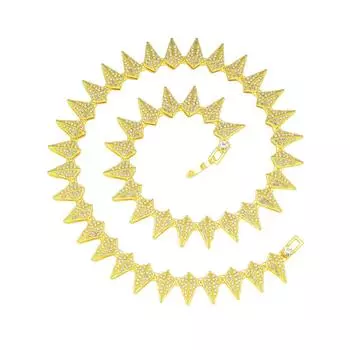 Европейский хип-хоп, властный рэп, мужское ожерелье из сплава с геометрическим рисунком и бриллиантами, хипстерское дискотека, прыжки, аксессуары для ключицы