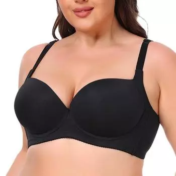 Европейский и американский большой размер бюстгальтера Гладкий бесшовный бюстгальтер пуш-ап с косточками Регулировка 34B
