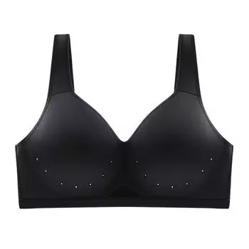 Европейский и американский большой размер тонкая чашка с отверстиями нижнее белье гладкая красивая спина простой широкий плечевой ремень дышащий цельный бюстгальтер M/34/75CDEF чёрный