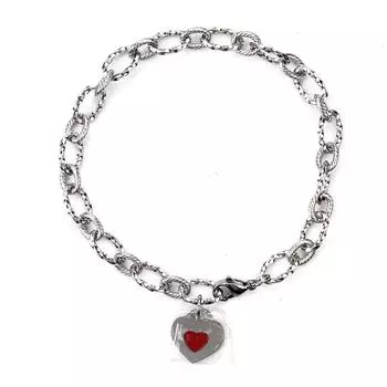 Европейский и американский браслет из титановой стали в форме сердца, женские капли, красное масло, персиковое сердце, качественная цепочка серебряный
