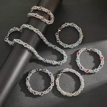 Европейский и американский браслет из титановой стали с инкрустацией сапфирами и дизайном мужской ниши, браслет на толстой цепочке в стиле хип-хоп, аксессуары для пар 22CM