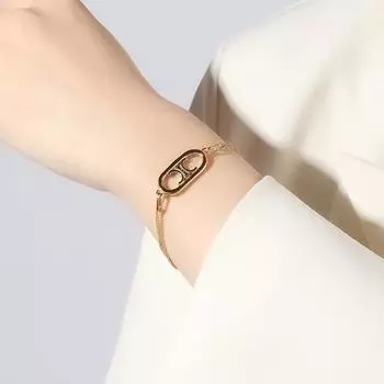 Европейский и американский браслет из титановой стали, женский индивидуальный дизайн с холодным ветром, двойная цепочка на ключицу