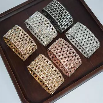 Европейский и американский браслет ручной работы со стразами, многослойный эластичный полый браслет, цепочка-когти, многоцветный браслет