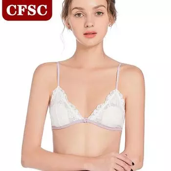 Европейский и американский бюстгальтер из нестали с кольцом спереди и пряжкой разных цветов, тонкие бретели, натуральная поддержка, хлопковое нижнее белье с набивкой S