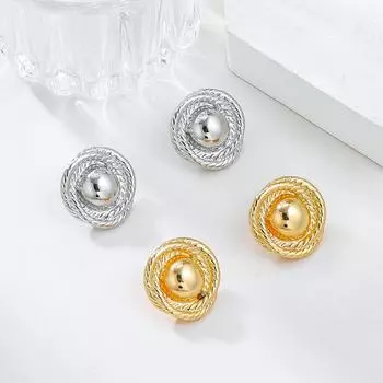 Европейский и американский дизайн: Летние серьги из сплава и металла с обмоткой для женщин золотой