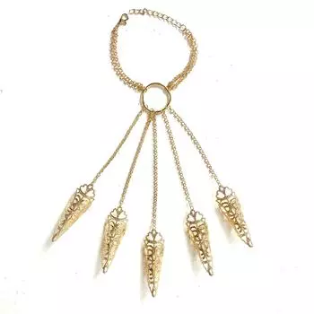 Европейский и американский Хэллоуин готический браслет на палец панк-призрак назад цепочка ювелирные изделия коническое кольцо-цепочка ювелирные изделия серебряный