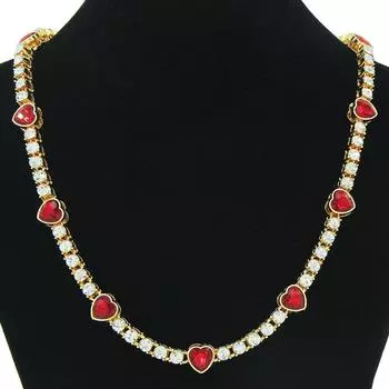 Европейский и американский хип-хоп, индивидуальное сердце, циркониевое ожерелье, аксессуары, хипстерское мужское и женское ожерелье с любовью, цепочка на ключицу 50cm