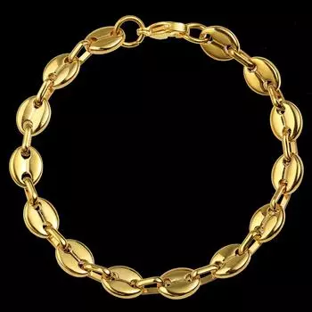 Европейский и американский хип-хоп мужской браслет из нержавеющей стали со свиным носом 6mm*22cm