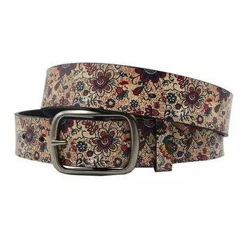 Европейский и американский хип-хоп панк PU принтованный ремень, персонализированные универсальные модные джинсовые аксессуары ремень с пряжкой 105cm красный