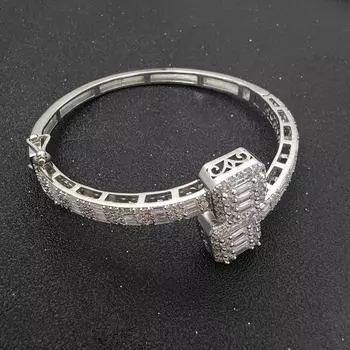 Европейский и американский хип-хоп смешанный T-образный циркониевый мужской браслет из настоящего золота с гальваническим покрытием хипстерский индивидуальный браслет 20cm