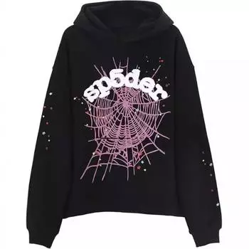 Европейский и американский хип-хоп унисекс свободный спортивный свитер Harajuku casual с капюшоном S чёрный