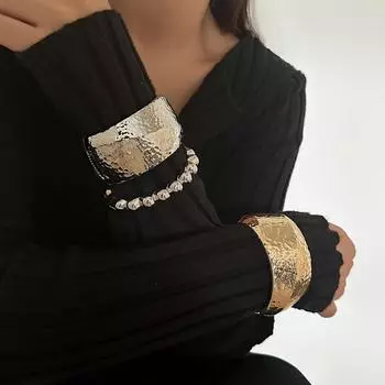 Европейский и американский комплект браслетов из овального сплава с бусинами - модный весенний дизайн Bracelet 2537 золотой