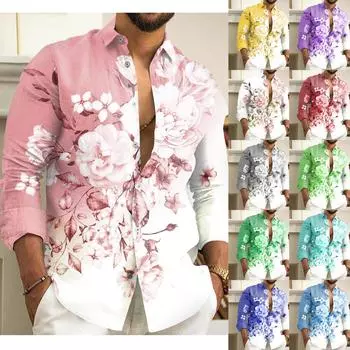 Европейский и американский круглый вырез в стиле кэжуал в этническом стиле с ретро-принтом на рукаве XL синий