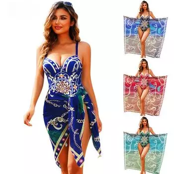 Европейский и американский купальник бикини с высокой талией, утолщенный, цельный, женский, сексуальный, собирающий купальник S