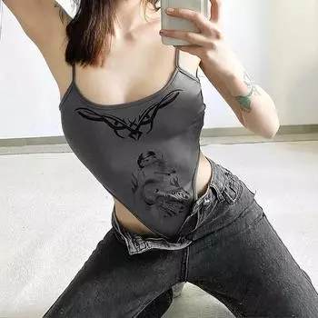 Европейский и американский летний сексуальный уличный женский топ без рукавов с открытыми плечами S
