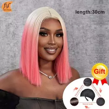 Европейский и американский лоб, плетеный вручную по центру, с разрезом по центру, чехол для парика Bobo с градиентом