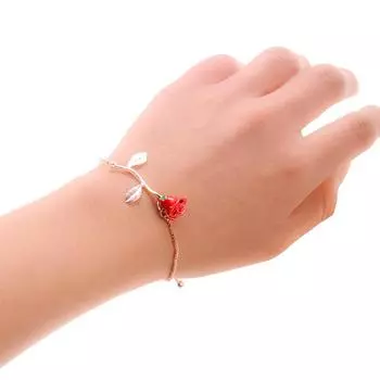 Европейский и американский модный женский браслет, многоцветный браслет с подвеской в виде нежной розы для подруги, подарок на День святого Валентина